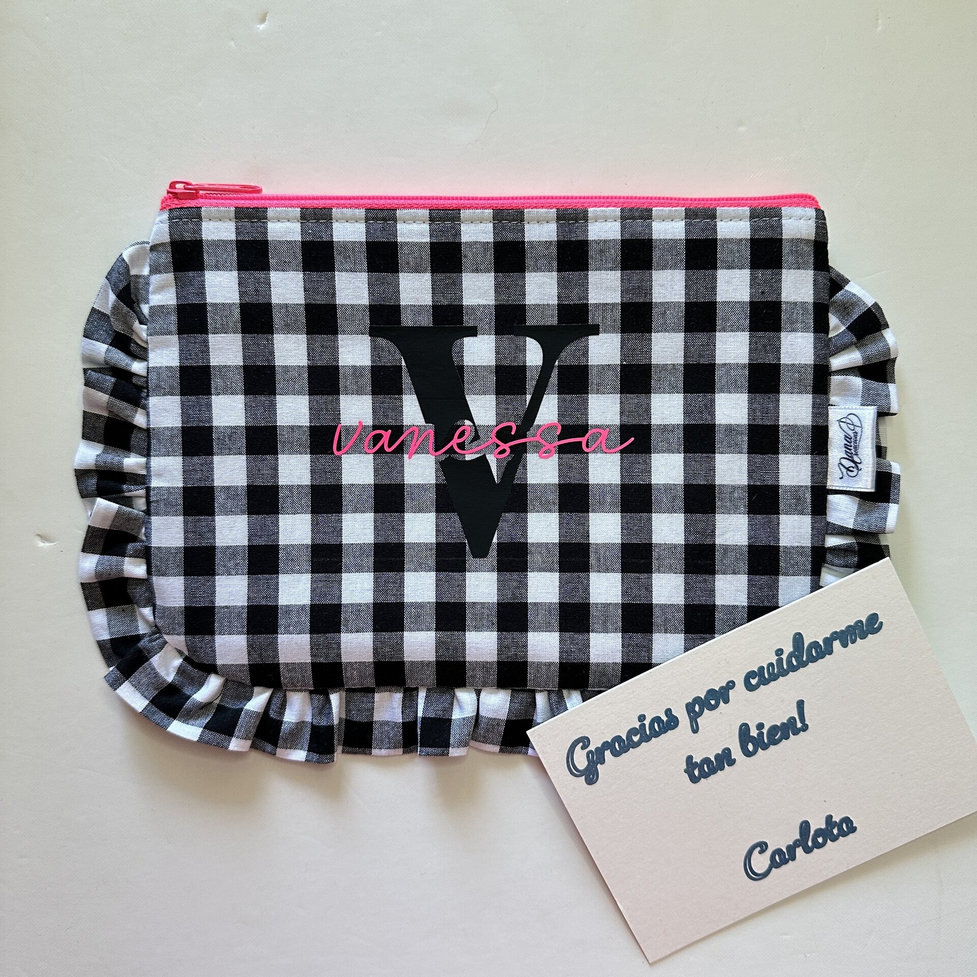 Neceser Vichy y Fluor Volantes (personalizado con inicial y nombre) - 4