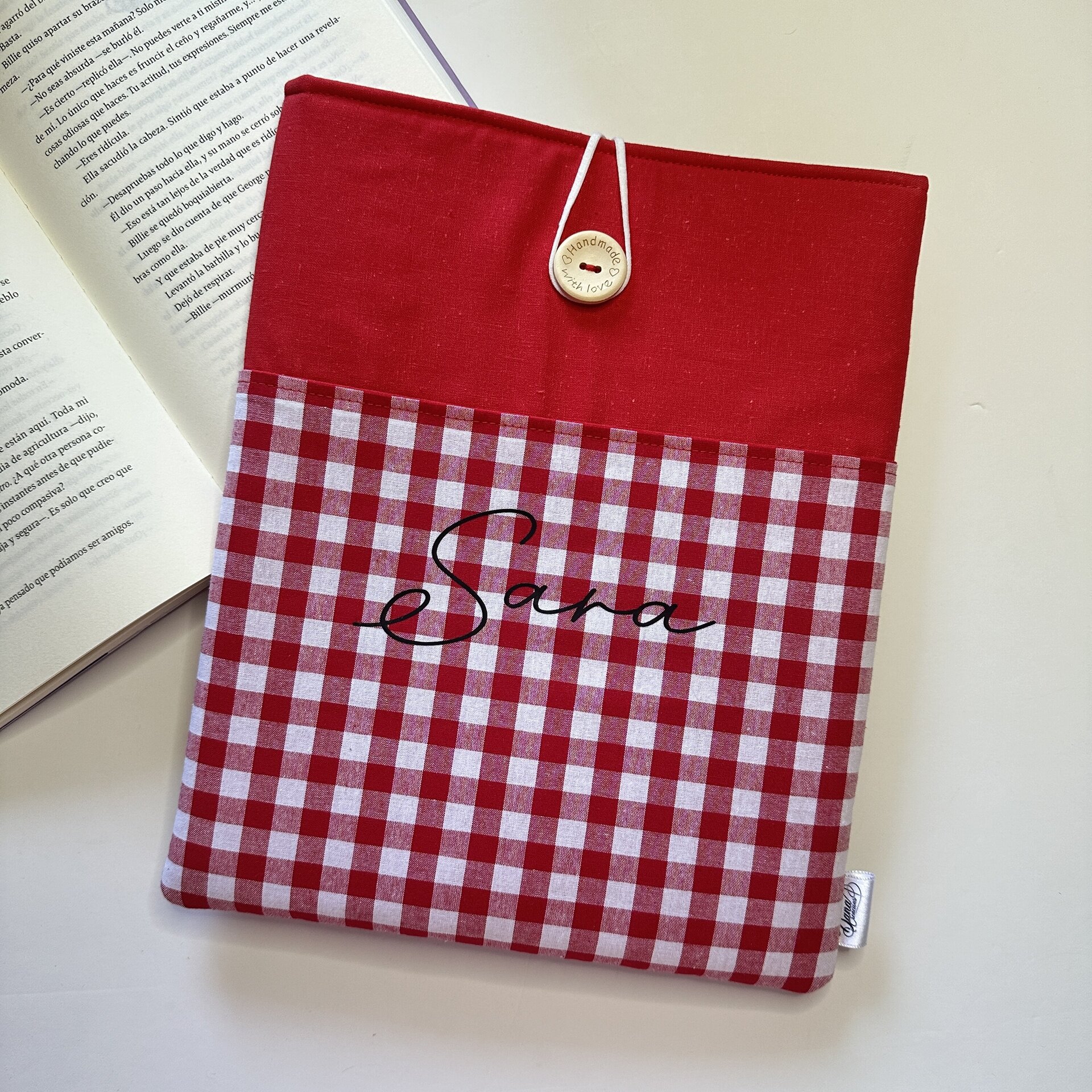 Funda Libro / Tablet Vichy Rojo - 3