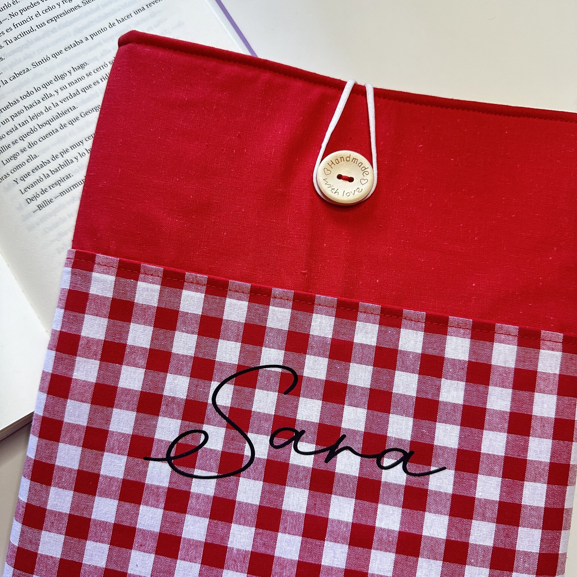 Funda Libro / Tablet Vichy Rojo - 2
